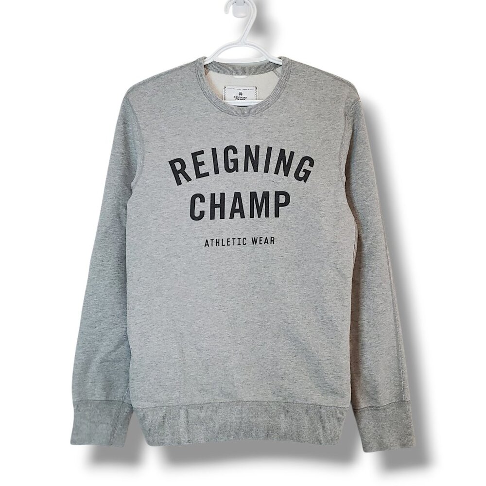 Reigning Champ Spell Out Crewneck Gray Size S